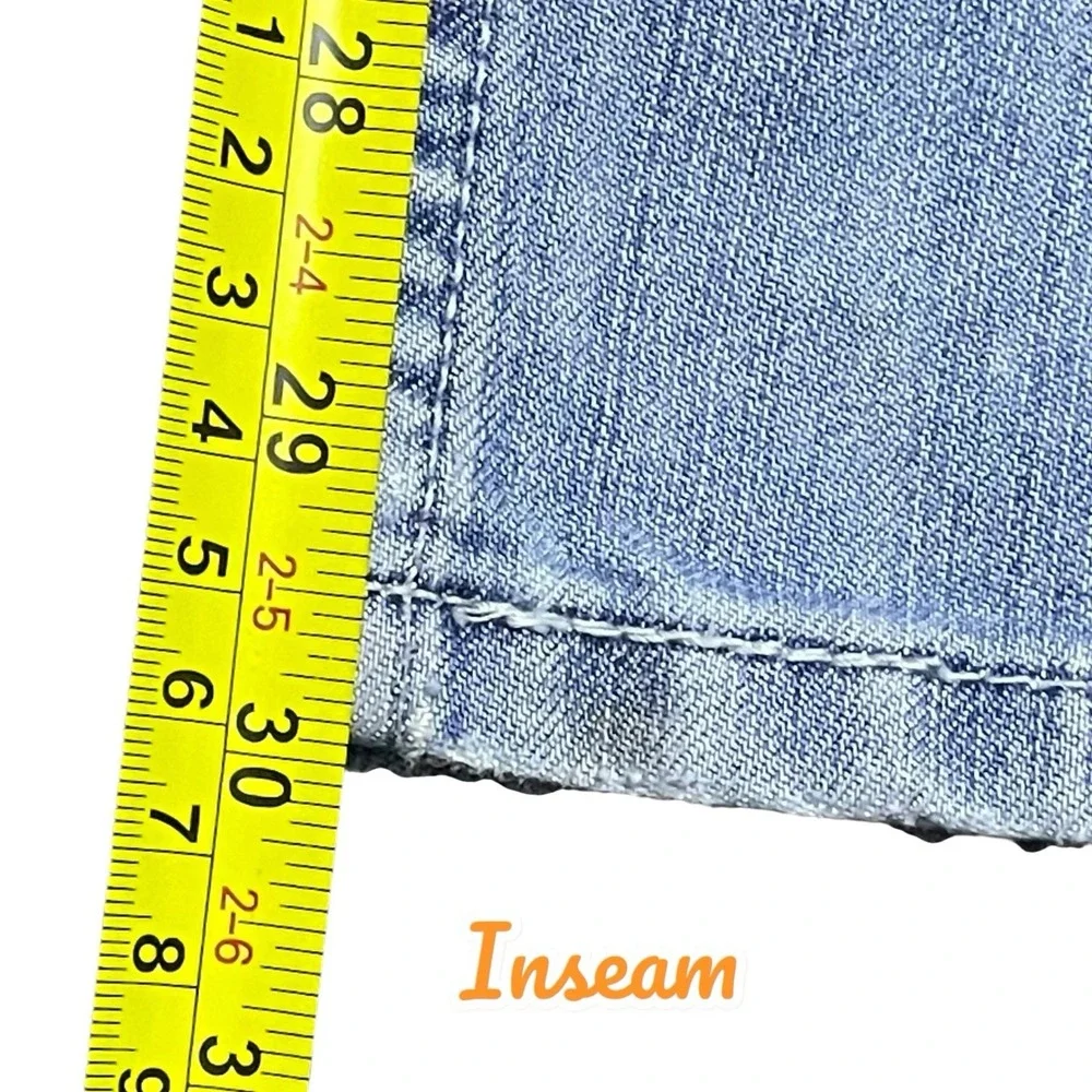 Levis 511 Jeans Slim Fit Medium Wash‎ Stretch Denim Mens 34x34 Blue Distressed